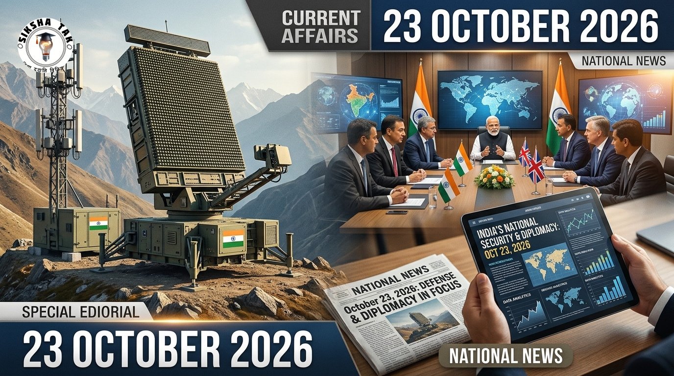 23 October 2026 Current Affairs in Hindi: भारत-पोलैंड रणनीतिक साझेदारी, ₹770 करोड़ का रक्षा अनुबंध, PMSSY दिशा-निर्देश व Top 10 MCQs
