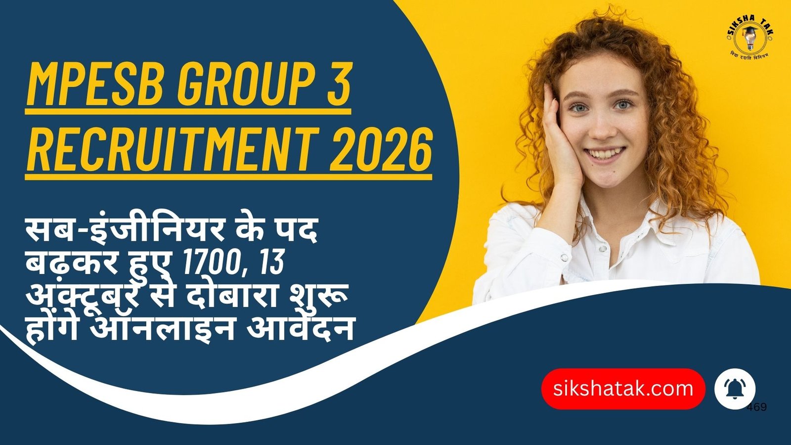 MPESB Group 3 Recruitment 2026: सब-इंजीनियर के पद बढ़कर हुए 1700, 13 अक्टूबर से दोबारा शुरू होंगे ऑनलाइन आवेदन