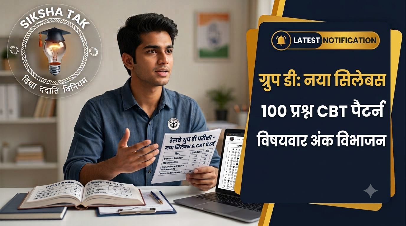 RRB Group D Syllabus in Hindi 2026: रेलवे ग्रुप डी परीक्षा का नया सिलेबस, 100 प्रश्नों का CBT पैटर्न व विषयवार अंक विभाजन