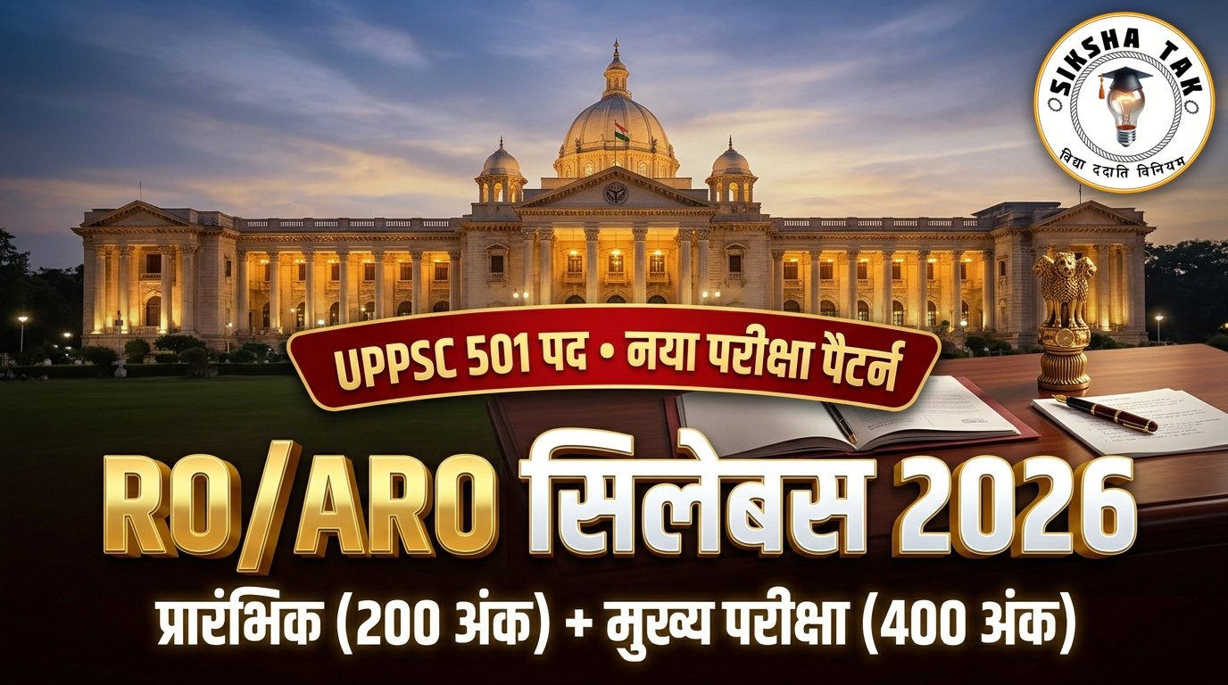 UPPSC RO ARO Syllabus 2026 in Hindi: समीक्षा अधिकारी (501 पद) नया परीक्षा पैटर्न — प्रारंभिक (200 अंक) व मुख्य परीक्षा (400 अंक) का संपूर्ण आधिकारिक पाठ्यक्रम