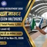 RRB Station Master Recruitment 2026 (CEN 08/2026): रेलवे में स्टेशन मास्टर के 1,250 पदों पर नई भर्ती का आधिकारिक नोटिस जारी, 27 अक्टूबर से ऑनलाइन आवेदन