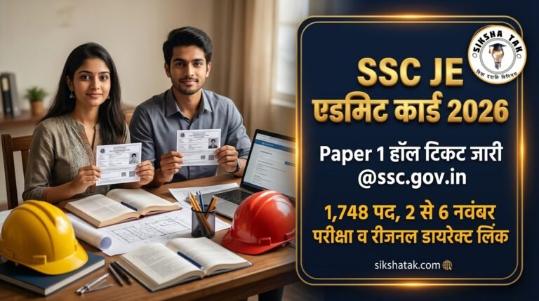 SSC JE Admit Card 2026: Paper 1 हॉल टिकट जारी, सभी रीजन्स के डायरेक्ट डाउनलोड लिंक व परीक्षा निर्देश